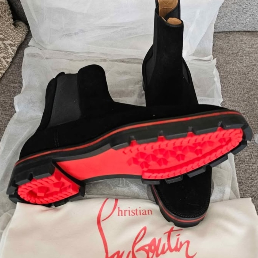 Black Boots with Red Soles